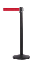 Load image into Gallery viewer, QueueMaster Retractable Belt Barrier with 11 Ft. Belt - Black Post