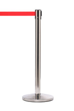 Load image into Gallery viewer, QueueMaster Retractable Belt Barrier with 11 Ft. Belt - Black Post