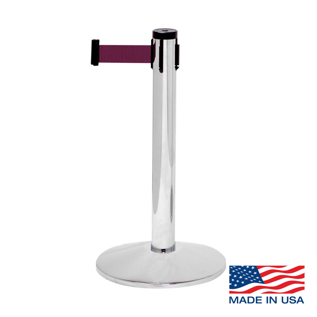 Heavy Duty Mini Display Post Retracta-Belt Barrier with 10 Ft. & 15 Ft. Belts