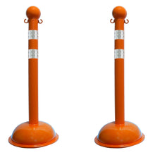 Load image into Gallery viewer, Traffic Control Plastic Stanchion with DOT Reflective Stripes
