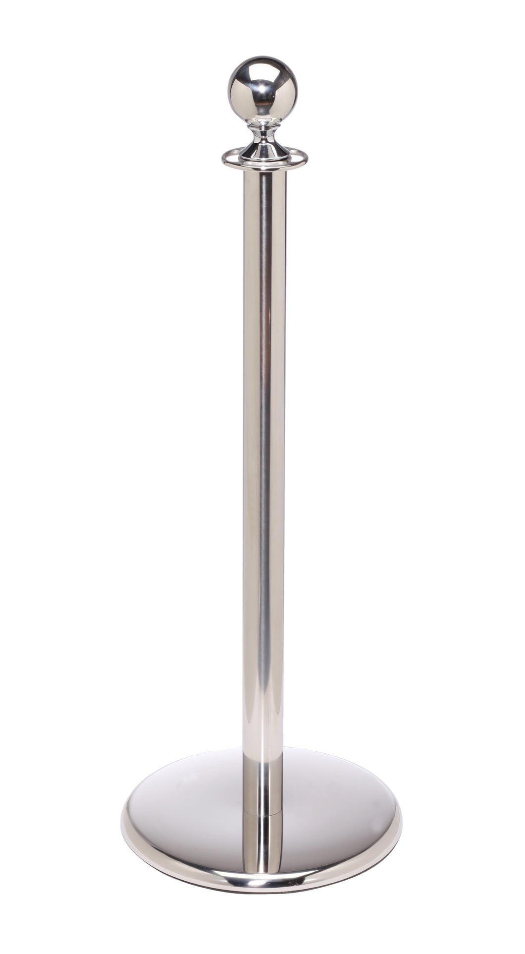 Ball Top Portable Rope Stanchion with Matching Flat Base - Lawrence Metal 312U Compatible