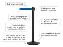 Load image into Gallery viewer, Que Style Retractable Belt Stanchion Barrier with 7.5 Ft. Belt

