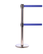 Load image into Gallery viewer, Dual Belt Decorative Retractable Belt Barrier 2.5&quot; OD - Tensabarrier 889-T2 Compatible
