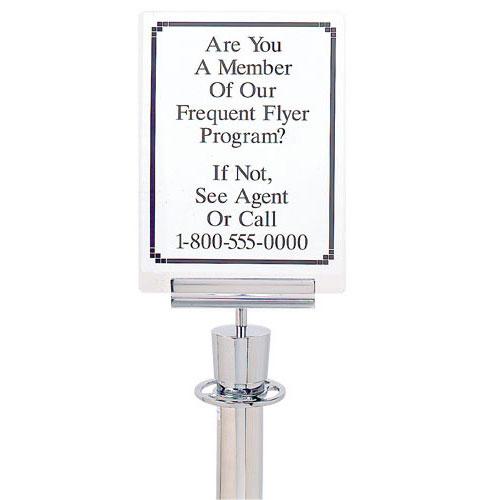 Clear Paper Sign Holder and Bracket for Visiontron Barriers/Stanchions